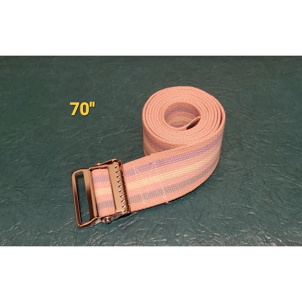Posey 6531L 70" White Pink Blue Purple Gait Belt Transfer Assist Cotton Metal